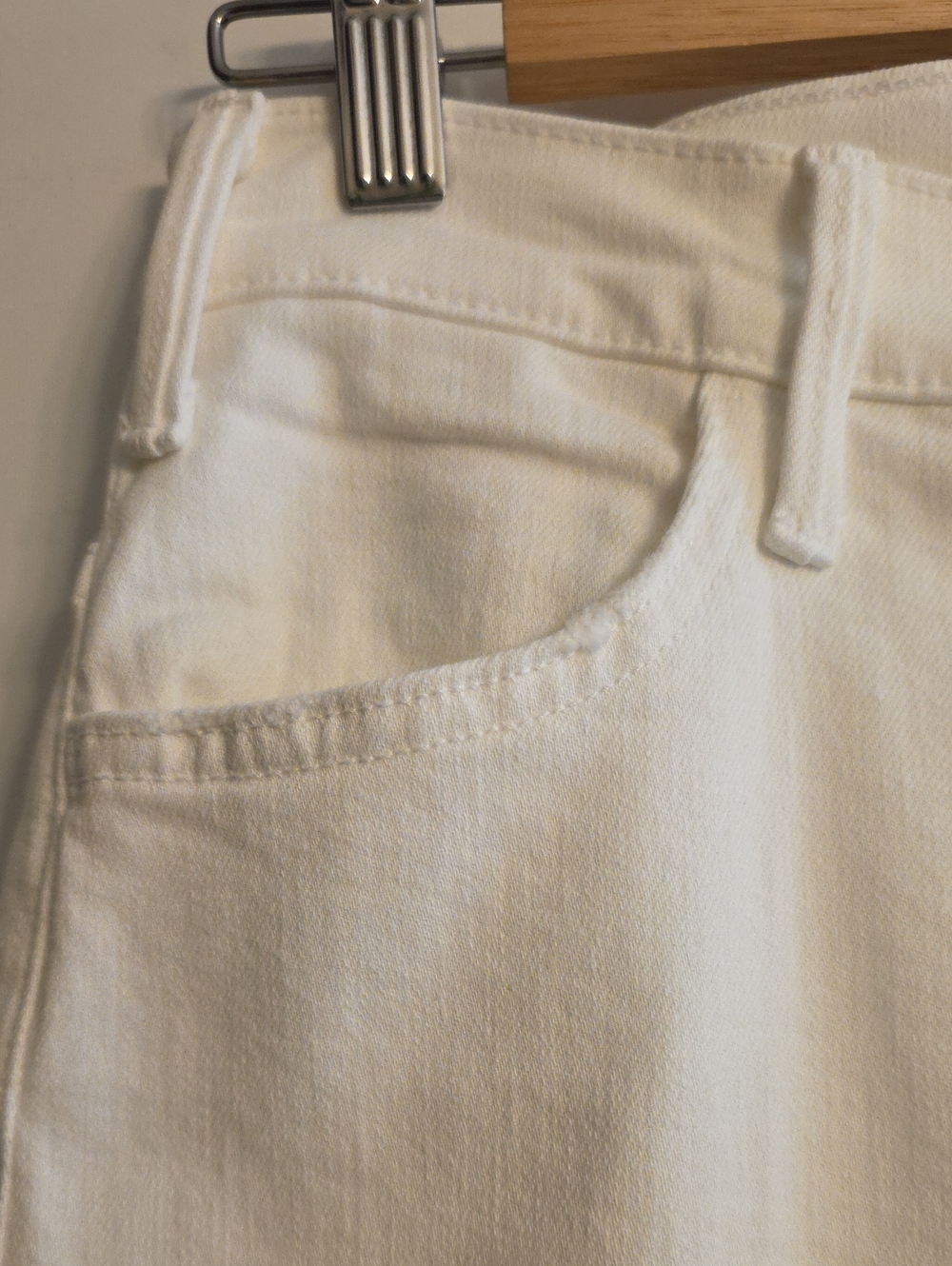 Mother The Hustler Roller Skimp Jeans White Denim Wide Leg - Picture 8 of 8